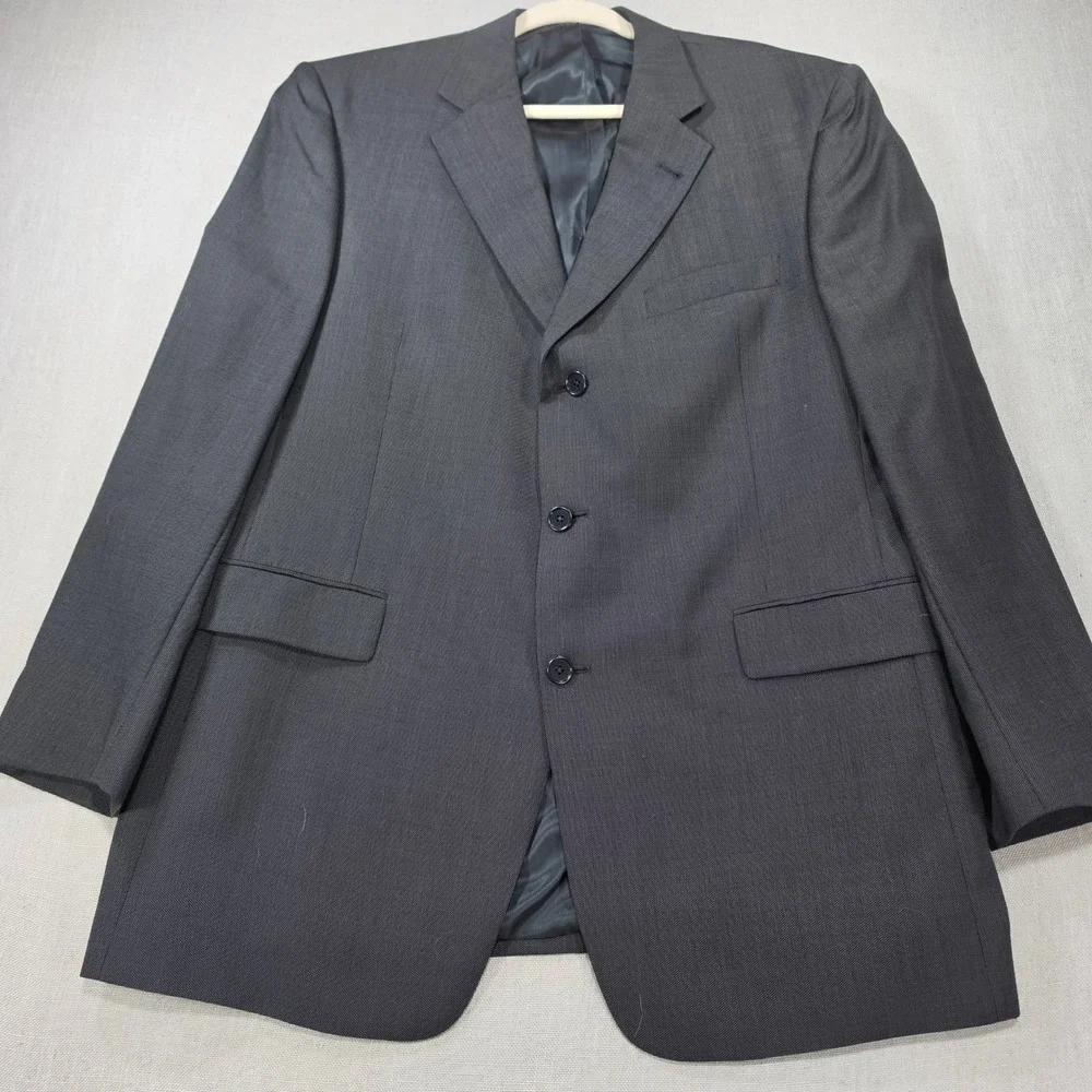 Daniel Cremieux Blazer Mens 46R Charcoal Gray Excellent 3-Button Sport Coat